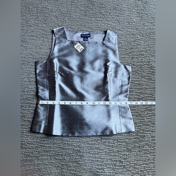 Ann Taylor Women's Silk Saree Shell/Tank Set Silver & Black Size 6 NWT - Picture 4 of 16